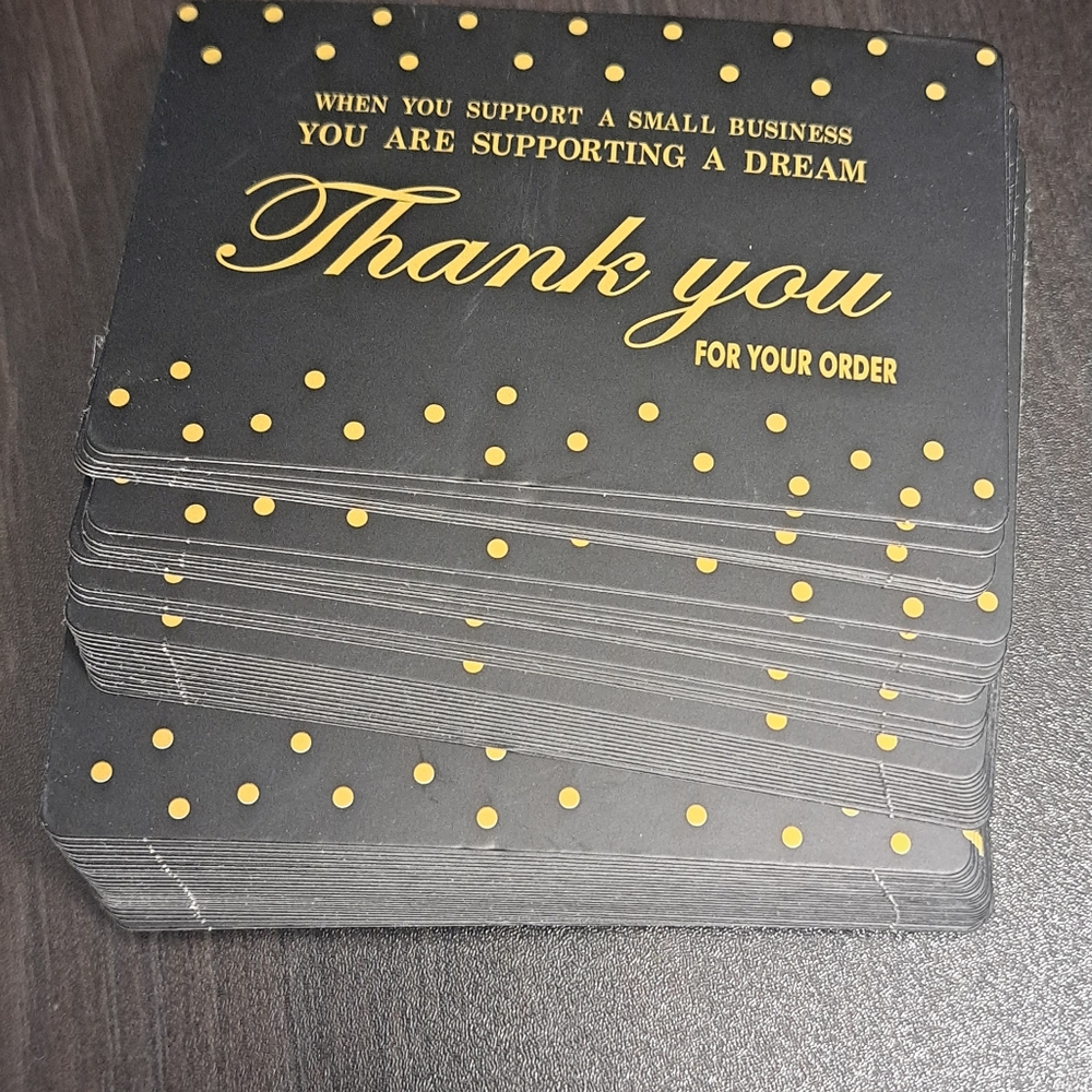 50ct Black and Gold Thank you cards